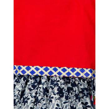 red printed cotton stitched kids tops 2