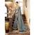 Grey plain georgette saree with blouse
