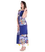 Blue printed cotton kurti