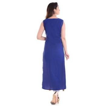 Blue printed cotton kurti 3