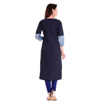 Blue printed cotton kurti 2