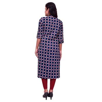 Blue block print cotton kurti 3