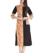 Orange printed cotton kurti