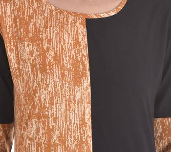 Orange printed cotton kurti 5