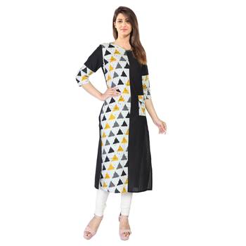 Black printed cotton kurti 1