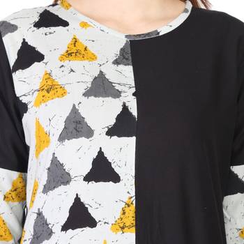Black printed cotton kurti 2