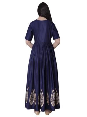 Blue printed cotton kurti 3