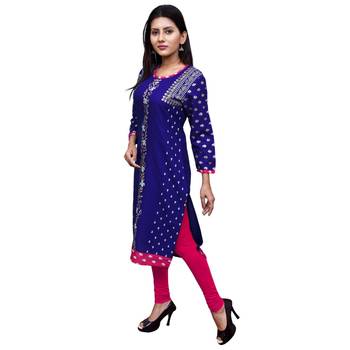 Blue printed cotton kurti 1