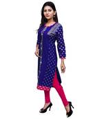 Blue printed cotton kurti