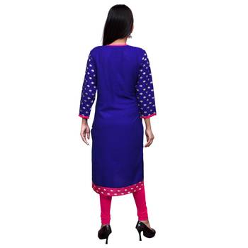 Blue printed cotton kurti 2