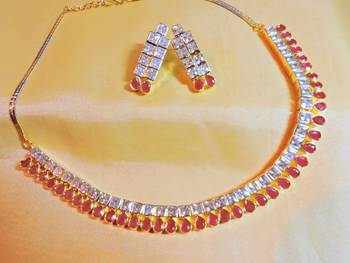 Red Cubiczirconia Necklace Sets 1