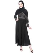 Black plain viscose abaya with hijab