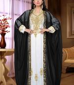 Black embroidered georgette islamic kaftan