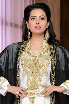Black embroidered georgette islamic kaftan