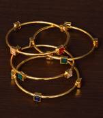 Stone Embellished Two Pairs of Designer Bangles for Women