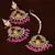 Magenta Beaded Kundan Embellished Designer Earrings Tikka Set