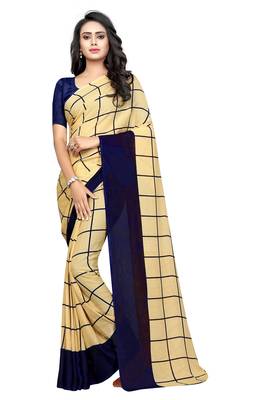 Chacks Georgette printed saree with Blouse 1