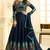 Blue Silk Semi Stitched Embroidery Anarkali Salwar Suit /Gown