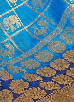 Sky blue woven art silk sarees saree with blouse 4