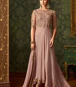 Pink Embroidered Georgette Salwar Suits