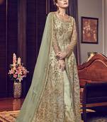 Pastel embroidered net salwar suits