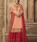 Peach thread georgette sharara suits