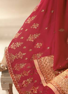 Peach thread georgette sharara suits 3