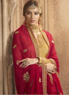 Yellow thread georgette sharara suits 2