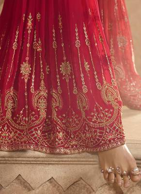 Yellow thread georgette sharara suits 3