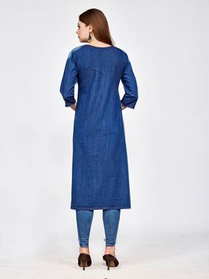 Green plain cotton kurti 2