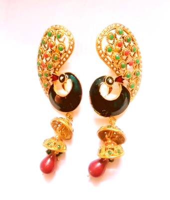 Gold Agate Earrings 1