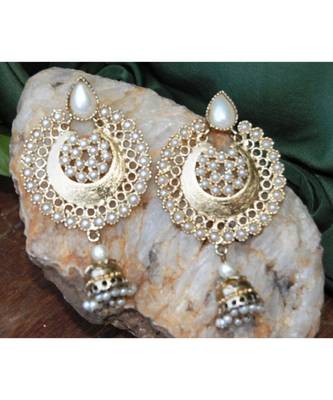 Pearl Golden Jhumka Earrings 1