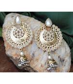 Pearl Golden Jhumka Earrings