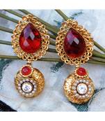 Golden Red Dangler Earrings