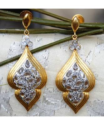 Uncut Diamond Dangler Earrings 1