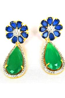 Sapphire Emerald Dangler Earrings