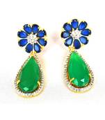 Sapphire Emerald Dangler Earrings