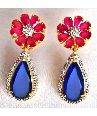 Ruby Sapphire Dangler Earrings 1