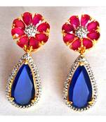 Ruby Sapphire Dangler Earrings