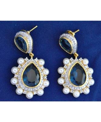 Sapphire Pearl Dangler Earrings 1