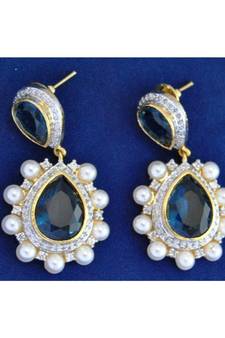 Sapphire Pearl Dangler Earrings