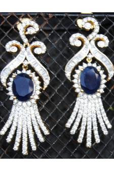 Sapphire Diamond Dangler Earrings