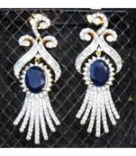 Sapphire Diamond Dangler Earrings