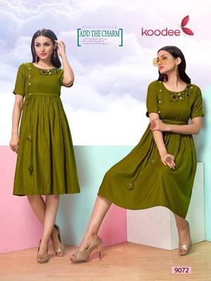 Green hand woven cotton kurtas-and-kurtis 1