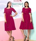 Pink hand woven cotton kurtas-and-kurtis