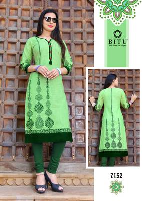 Green printed cotton kurtas-and-kurtis 1