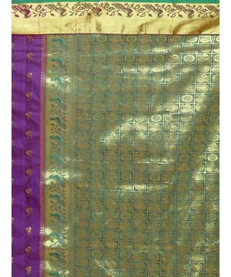 Purple Paithani Art Silk Saree with Blouse 3