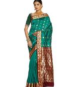 Green Paithani Art Silk Saree with Blouse