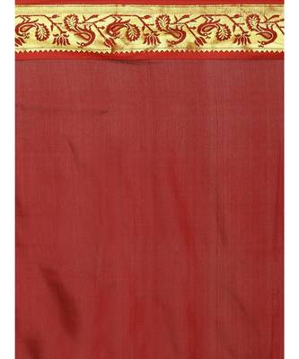 Turquoise Paithani Art Silk Saree with Blouse 4