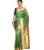 Green Kanjeevaram Art Silk Saree with Blouse